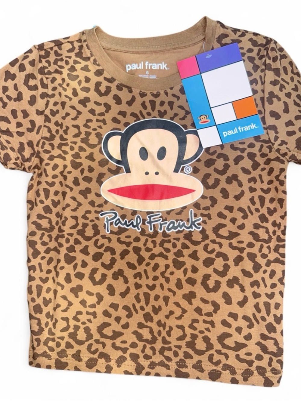 Paul Frank womenβs Brown Leopard Print shirt size small (new with tag)